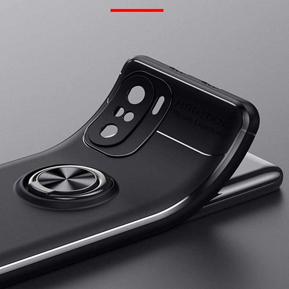 CaseUp Xiaomi Redmi K40 Kılıf Finger Ring Holder Siyah Rosegold 5